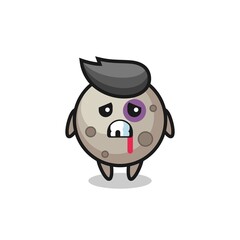 injured moon character with a bruised face