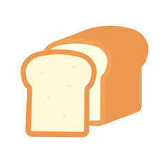 シンプルでかわいい食パン一斤のイラスト フラットデザイン