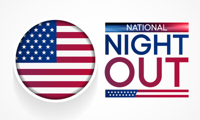 National Night out (NNO) is observed every year in August, it is an annual community building campaign that promotes police-community partnerships and neighborhood camaraderie. vector illustration