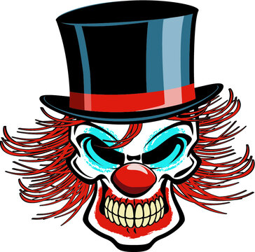 human skull clown with top hat