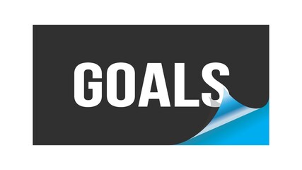 GOALS text written on black blue sticker.