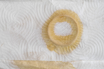 white napkin with coffee stain