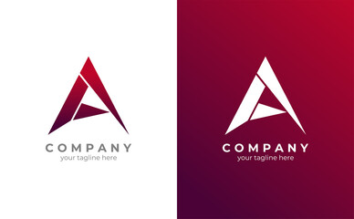 Logo letter A. Forms a mountain. Vector EPS 10 Ready to Use.