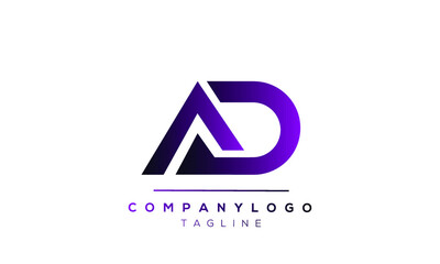 AD initials monogram letter text alphabet logo design