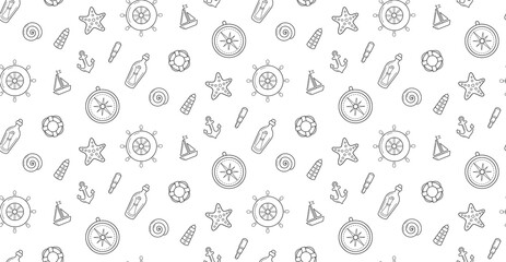 vector pattern on the sea pirate theme