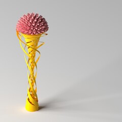 3d shape of a spiral and a geosphere