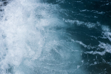 Wave breaking. Top view. Sea texture