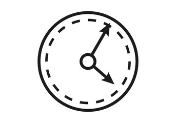 Icono negro de reloj y cronómetro.