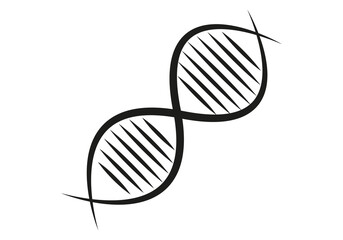 Icono negro de cadena de ADN.