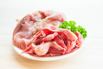 鶏もも肉と薄切り牛肉