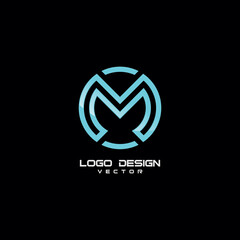 Modern M Symbol Logo Template