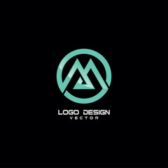 Modern Round M Letter Logo Design