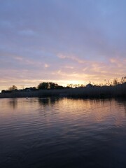 sunset over the lake