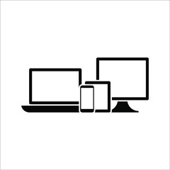 Collection of Desktop computer , laptop tablet and Smartphone icons vector illustration color editable eps 10