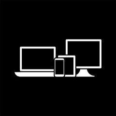 Collection of Desktop computer , laptop tablet and Smartphone icons vector illustration color editable eps 10