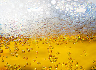 Close up of beer froth