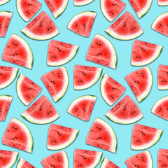 Watercolor sliced watermelon pattern