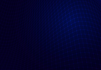 Abstract blue mesh grid network on dark background technology digital concept