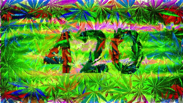 Marijuana Cannabis Grunge Flag 420 - Acid - Item is perfect as a backstage video or vj-loop for jungle events, rastafarian jam session, Reggae bars' parties and Bob Marley's music.