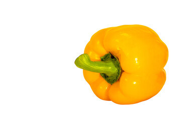 Big yellow bell peppers. Against a white backdrop. Clipping path.