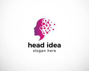 Fototapeta na wymiar head idea logo creative idea technology digital design symbol