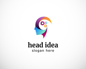 head idea logo creative design template color