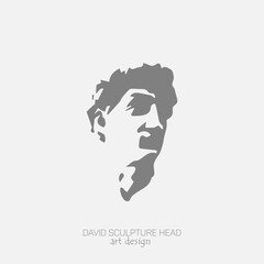 Sculptural head. Art Design. Graphic element for minimalistic creative design. Simple graphic design element for posters, covers and cards. Modern Art. Vector eps10.