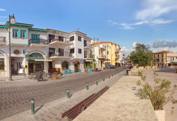 Fototapeta na wymiar Street in the historic center of the city. Larnaca, Cyprus