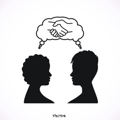 Girlfriends, two women, talking to each other, speech bubbles,  Icon Isolated on White Background.