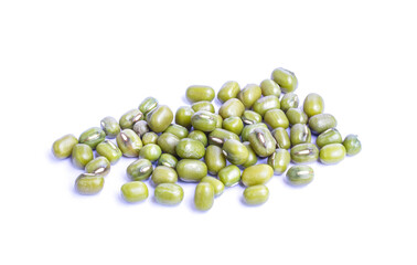 mung beans on white background