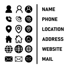 3 Style Contact icons pack. 3 different versions. total 18 icons