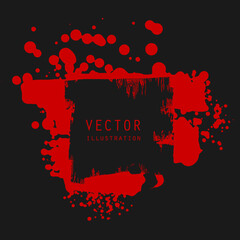 vector splats splashes and blobs of red ink paint in different shapes drips