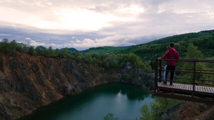Fototapeta na wymiar Aerial view of Lake Benatina in Slovakia