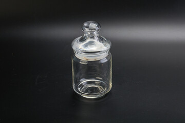 Empty glass jar with lid