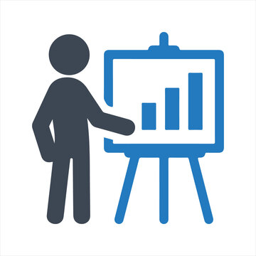 Business graphical presentation icon, vector and glyph