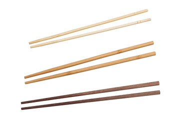 Set of chopsticks isolated on white background