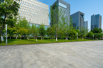 Financial center square and office building in Ningbo, China