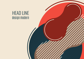 Obraz premium Bright geometric shapes, circle, stripes, fluid. Overlap banner template for social media. Business or technology presentation design template, brochure or flyer template. Vector