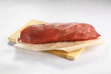 Raw beef tenderloin for cooking