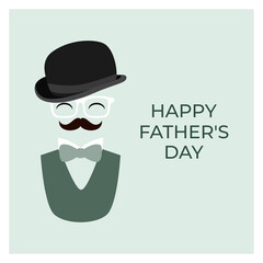 Happy Father's day greeting card with hat, tie