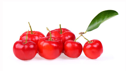 Acerola cherry on white background