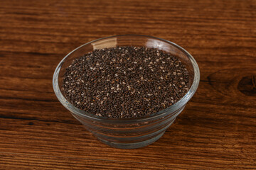 Seasoning chia seeds in the bowl