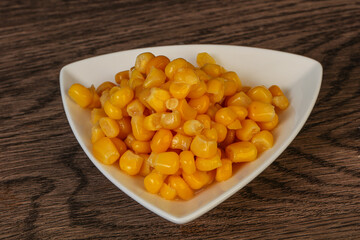 Sweet corn seeds in the bowl