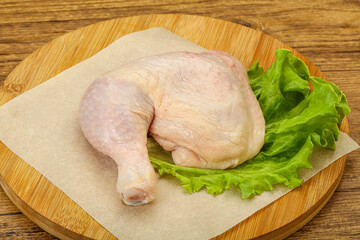 Raw chicken leg for cooking