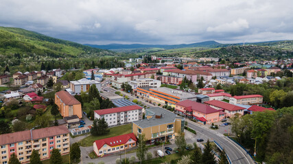 Fototapeta na wymiar Aerial view of Medzilaborce town in Slovakia