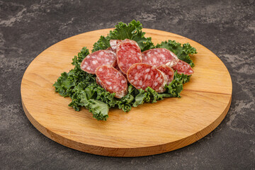 Iberian pork Fuet sausage slices