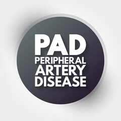 PAD - Peripheral Artery Disease acronym, health concept background