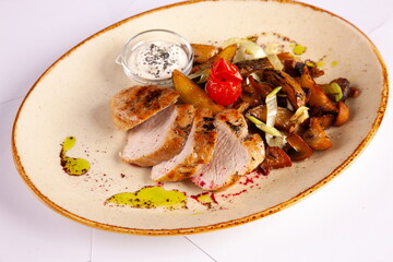 Chicken breast with mushrooms with sauce