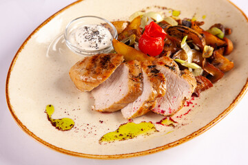 Chicken breast with mushrooms with sauce
