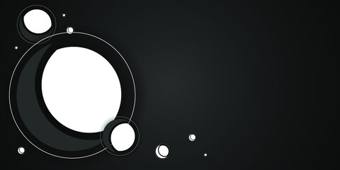 Abstract black-white background with rounded shapes vector illustration.